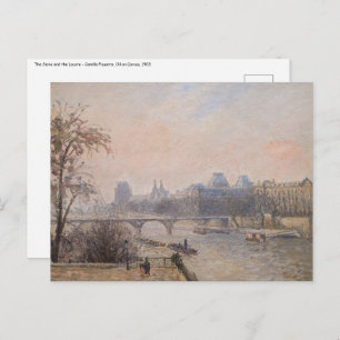Cartão Postal Camille Pissarro - O Sena e o Louvre