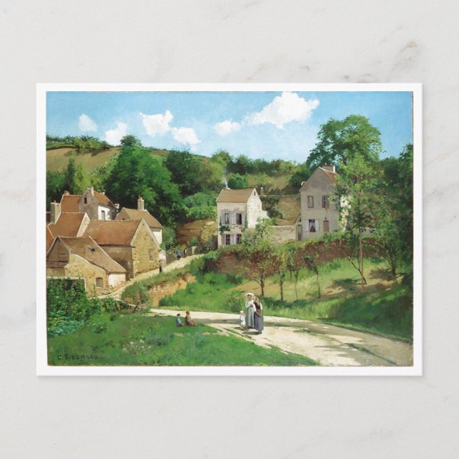 Cartão Postal Camille Pissarro - óleo de Pontoise 1867 do (Frente)