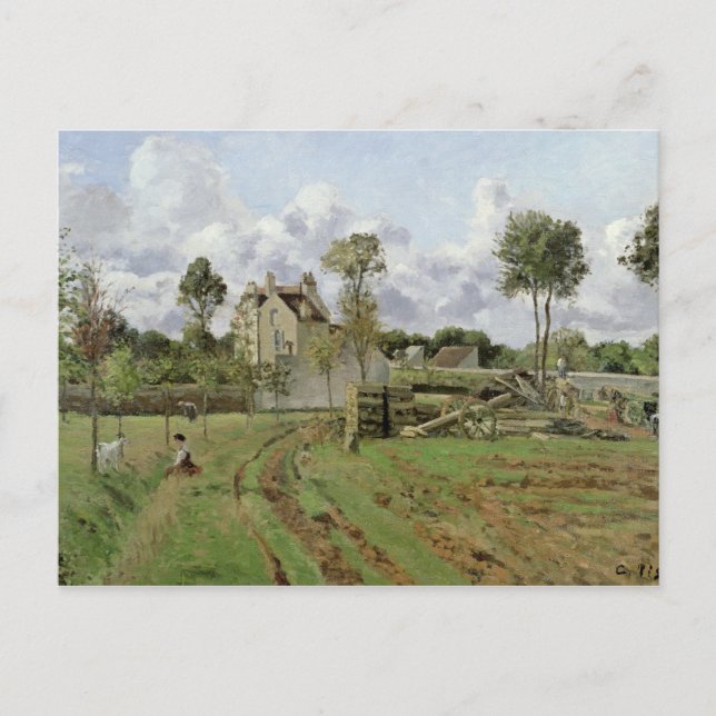 Cartão Postal Camille Pissarro | Paisagem, Louveciennes, c.1872 (Frente)
