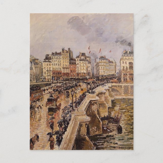 Cartão Postal Camille Pissarro - Pont Neuf, Rainy Tarde (Frente)