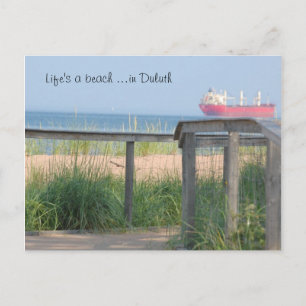 Cartão Postal Caminhada de praia, A vida é uma praia em Duluth