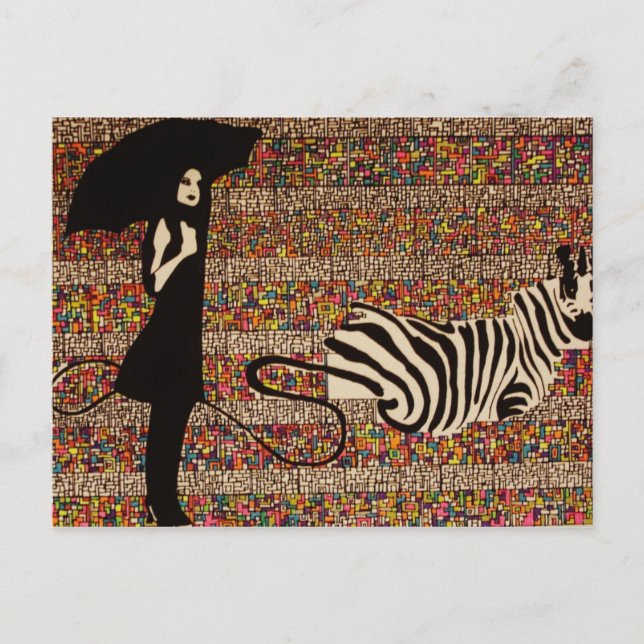 Cartão Postal caminhando a zebra (Frente)