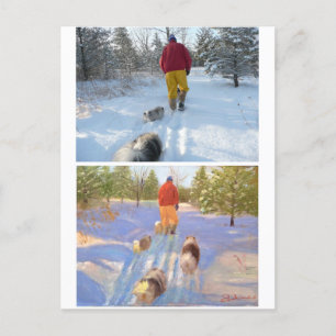 Cartão Postal Caminhando no Cartão-Postal da Floresta