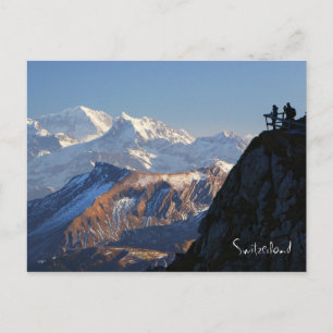 Cartão Postal Caminhantes na montagem Pilatus na suiça da