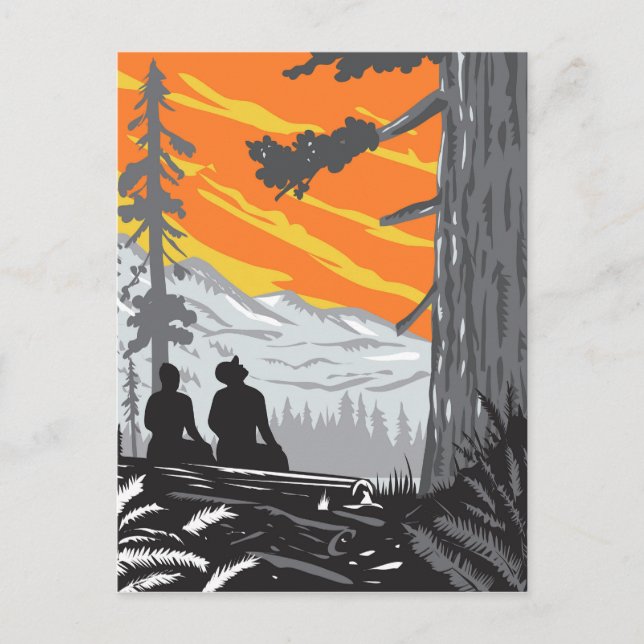 Cartão Postal Caminhantes no Jedediah Smith Redwoods State Park  (Frente)