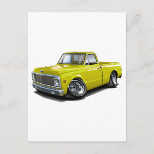 Cartão Postal Caminhão Amarelo Chevy C10 1970-72