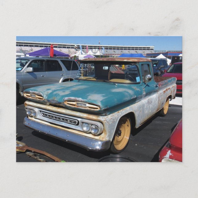 Cartão Postal Caminhão Azul Enferrujado (Frente)