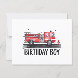 Cartão Postal Caminhão de Bombeiros Bombeiro O Aniversário do Me