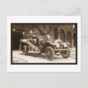 Cartão Postal Caminhão de Bombeiros da França 1924