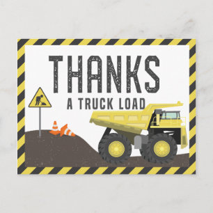 Cartão Postal Caminhão de Construção de Aniversário Obrigado
