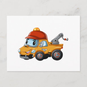 Cartão Postal Caminhão de guincho para crianças