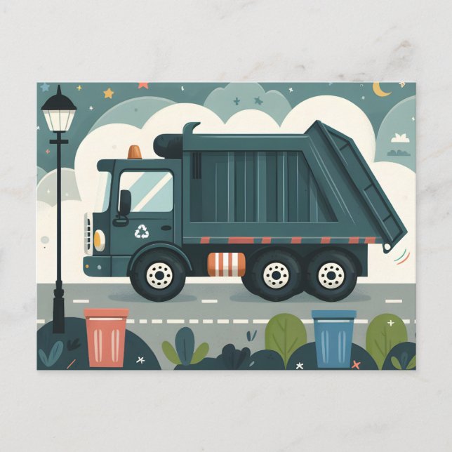 Cartão Postal Caminhão de lixo (Frente)