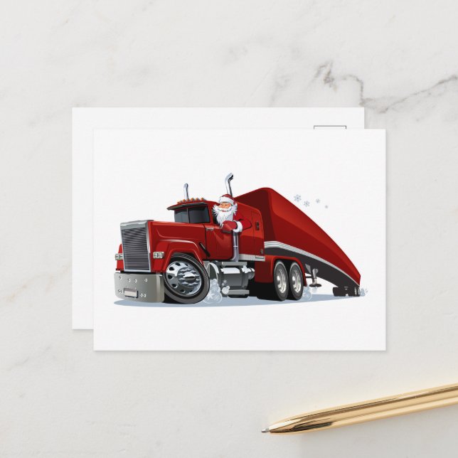 Cartão Postal Caminhão de Natal da Cartoon (Frente/Verso In Situ)