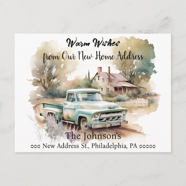 Cartão Postal Caminhão de Recepção Movemos Novo Cartão-Postal de (Frente)