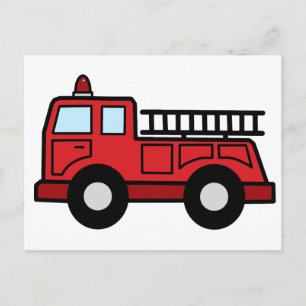 Cartão Postal Caminhão do veículo da emergência do Firetruck 