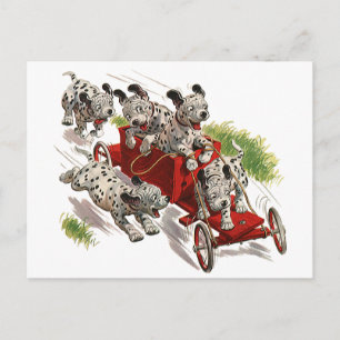 Cartão Postal Caminhão-Fogo Cachorro Cachorro-Cachorro-Cachorro-