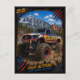 Cartão Postal Caminhão Monstro Colorado Arte Off Road