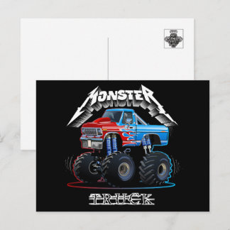 Cartão Postal Caminhão monstro de desenho animado