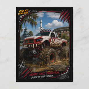 Cartão Postal Caminhão Monstro de Trilha Alabama Arte