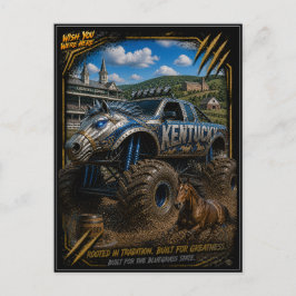 Cartão Postal Caminhão Monstro Kentucky Off Road Arte