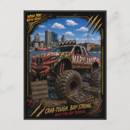 Cartão Postal Caminhão Monstro Maryland Off Road Arte