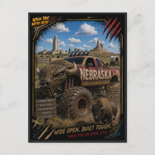Cartão Postal Caminhão Monstro Nebraska Arte Off Road
