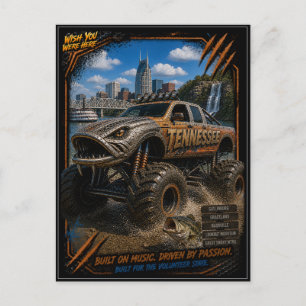 Cartão Postal Caminhão Monstro Tennessee Arte Off Road