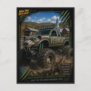 Cartão Postal Caminhão Monstro Vermont Arte Off Road