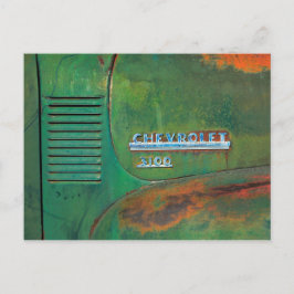 Cartão Postal Caminhão Verde Vintage Enferrujado de lado