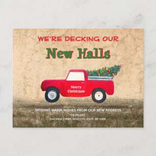 Cartão Postal Caminhão Vermelho de Natal A Decolar Novos Halls