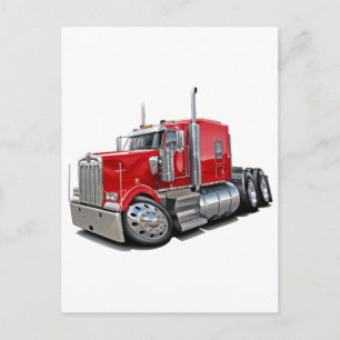 Cartão Postal Caminhão Vermelho Kenworth w900