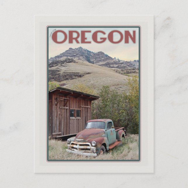 Cartão Postal Caminhão Vintage do Oregon (Frente)