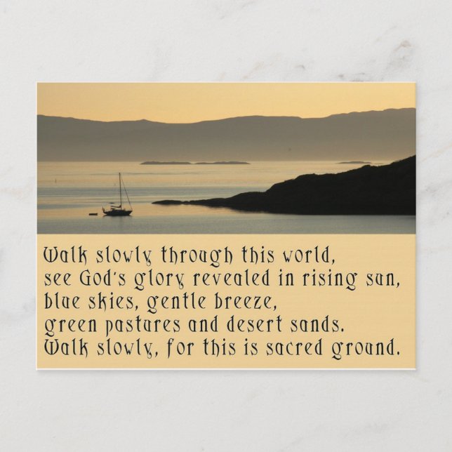 Cartão Postal Caminhar devagar - Uma oração no estilo Celta (Frente)