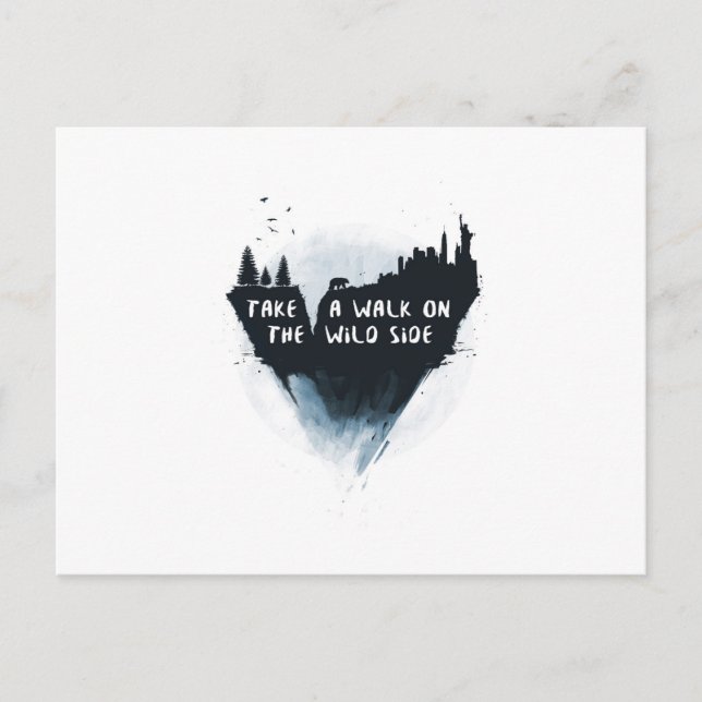 Cartão Postal Caminhar pelo lado selvagem (Frente)