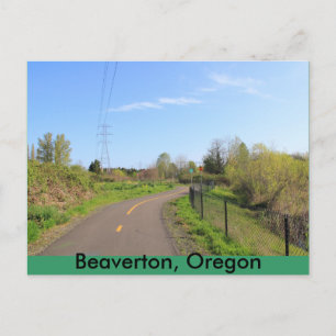 Cartão Postal Caminho da bicicleta do parque de linha elétrica, 