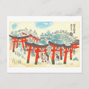 Cartão Postal Caminho da Montanha Vintage no Santuário Fushimi I