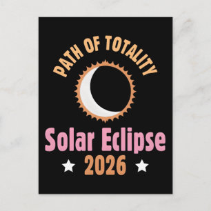 Cartão Postal Caminho da totalidade do eclipse solar de 2026