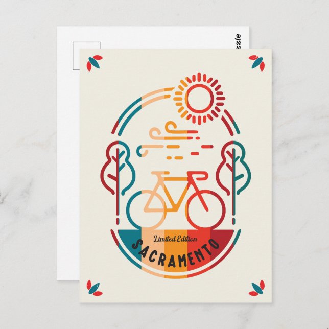Cartão Postal Caminho de bicicleta de Sacramento. (Frente/Verso)