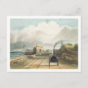 Cartão Postal Caminho de ferro de Dublin e Kingstown: Da ponte a