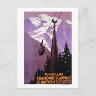 Cartão Postal Caminho de ferro Funicular para Brevent Mt.