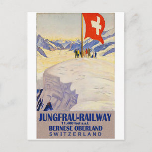 Cartão Postal Caminho de ferro Jungfrau, Bernese Oberland, Suiç