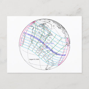 Cartão Postal Caminho Global do Eclipse Solar 2045