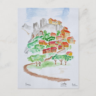 Cartão Postal Caminho para a Fortaleza de Corte   Córsega, Franç