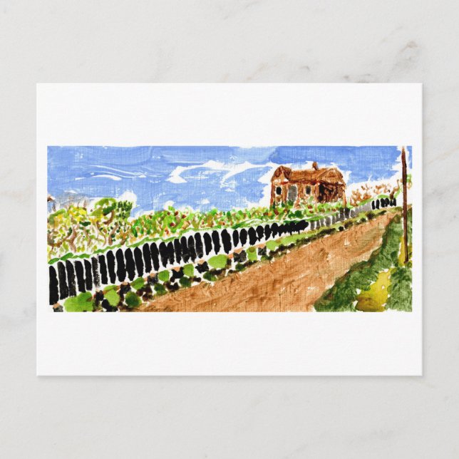 Cartão Postal Caminho para casa na primavera (Frente)