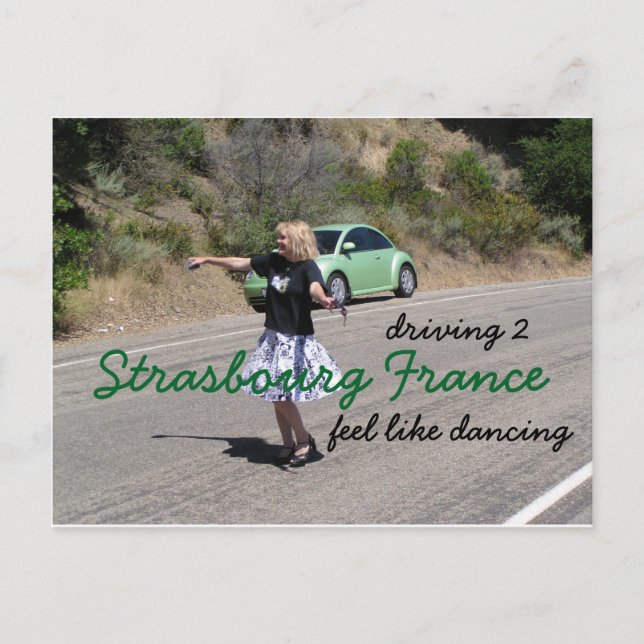 Cartão Postal Caminho para Estrasburgo França (Frente)