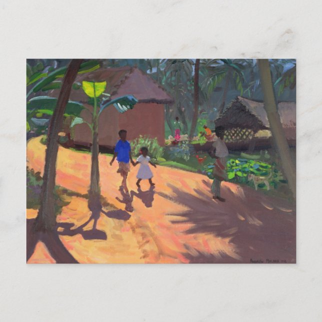 Cartão Postal Caminho para Kovalum Beach Kerala 1996 (Frente)