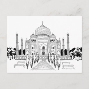 Cartão Postal Caminho por Taj Mahal