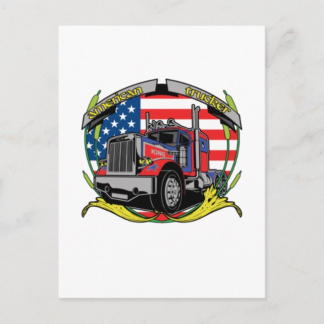Cartão Postal Caminhoneiro Americano (Frente)