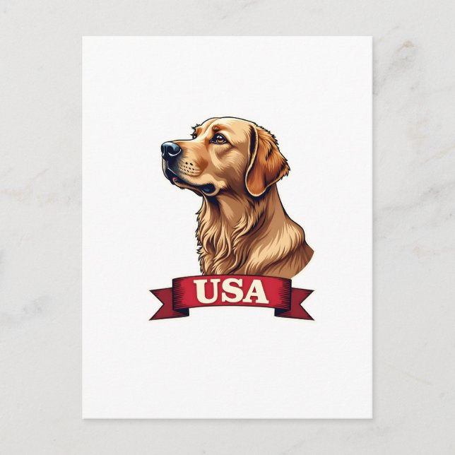 Cartão Postal Camisa com Gravação de Cachorro Golden Retriever V (Frente)