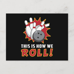Cartão Postal Camisa de Boliche Jogador de Boliche Esporte Time 